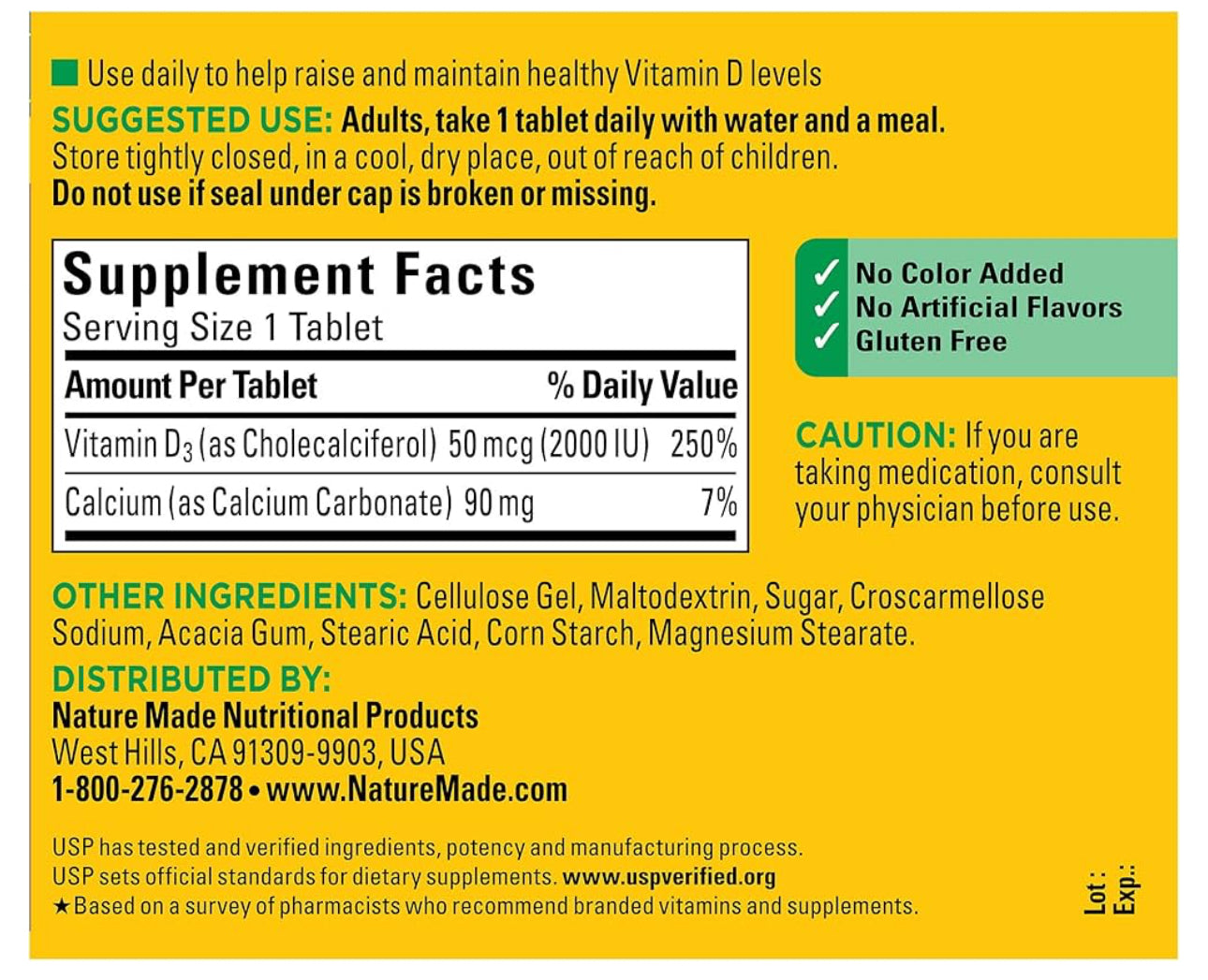 Nature Made Vitamin D3 2000 IU (50 mcg) | Supports Bone, Teeth, Muscle, Hormone and Immune Health | 220 Day Supply | 220 Softgels, Exp 04/2026