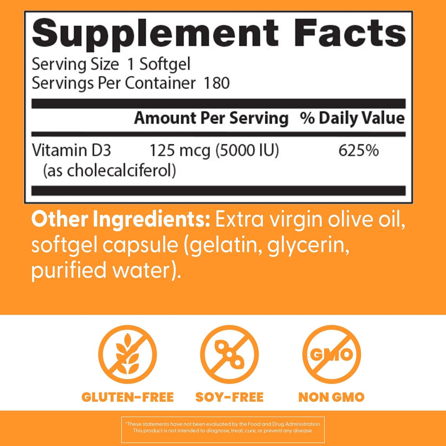 Doctor's Best Vitamin D3 5000iu (125 mcg) | for Healthy Bones, Teeth, Heart and Immune Support | 180 Softgels; ❗️Exp UNCLEAR 05/2027 batch(See last picture)