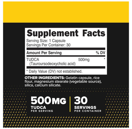 Primaforce TUDCA 500mg (Tauroursodeoxycholic Acid) | Digestive Support (Esp. for Fats), Promotes Healthy Liver & Kidney Function | Supports Brain, Cellular and Eye Health | Liver & Kidney Cleanse & Detox | 30 𝑪𝒂𝒑𝒔𝒖𝒍𝒆𝒔; Exp 07/2028