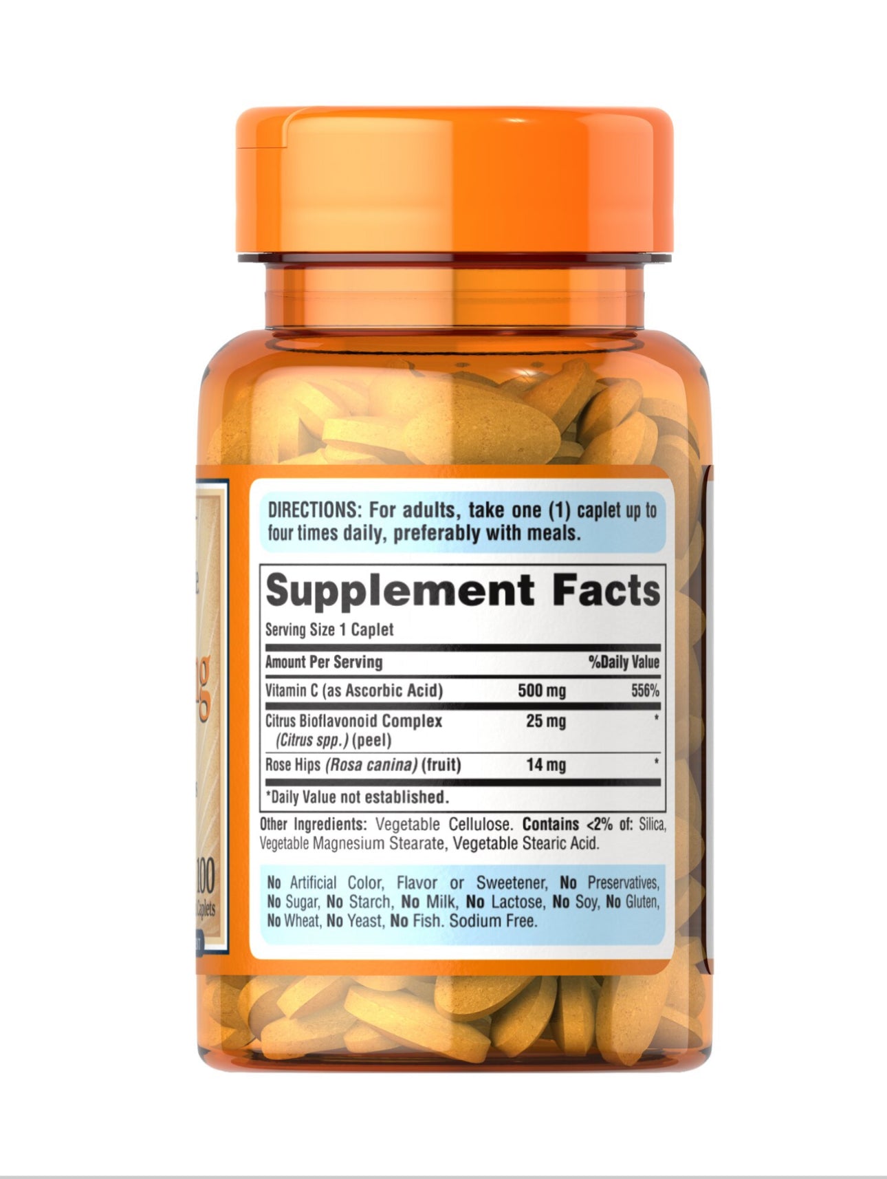 Puritan’s Pride Vitamin C 500mg with Bioflavonoids & Rose Hips | Powerful Antioxidant | Boosts Immune Health | 100 Caplets;  Exp 05/2027