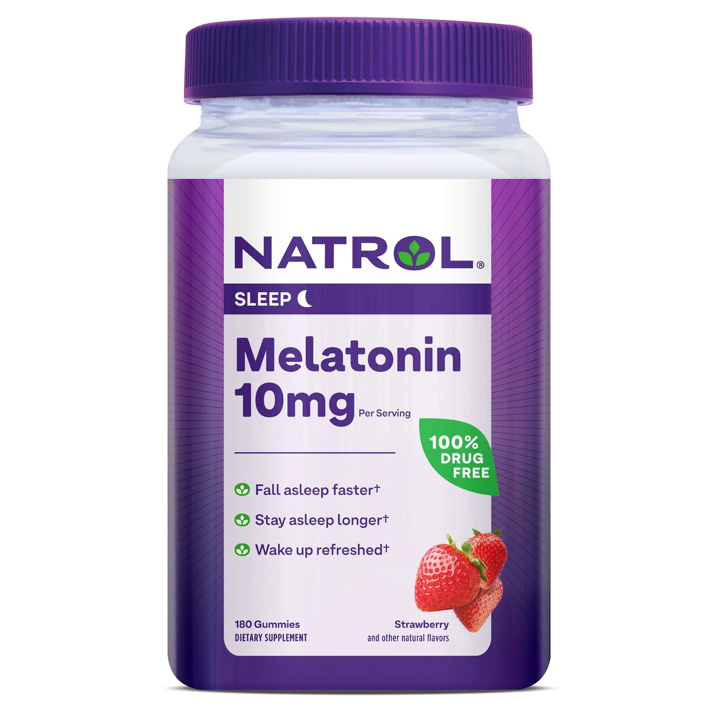 Natrol 10mg Melatonin Sleep Aid Gummies | Fall Asleep Faster & Stay Asleep Longer | Strawberry Flavor~180 Gummies; Exp 09/2026