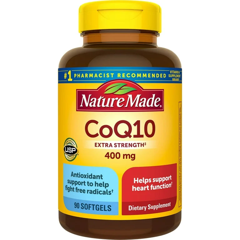 Nature Made CoQ10 Extra Strength 400mg | 90 Day Supply | Supports Heart Health & Energy Metabolism | Provides Antioxidant Support & Protects Cells from Oxidative Stress | 90 Softgels; Exp 11/2027