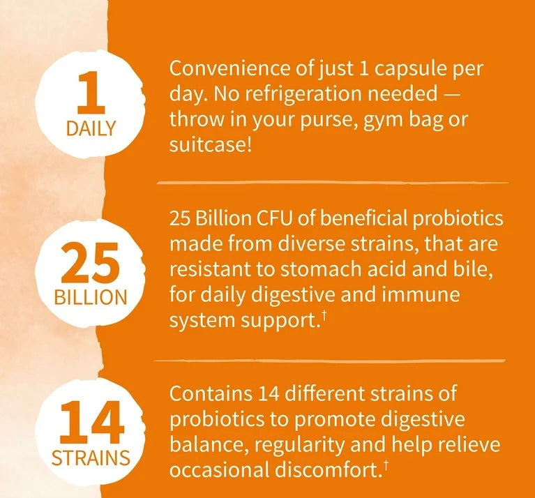 Garden of Life Dr. Formulated Daily Care Probiotics 25 Billion CFU | for Digestive, Gut Health and Immune Support | Men and Women | Promotes Digestive Balance & Regularity | 30 Capsules; Exp 05/2026