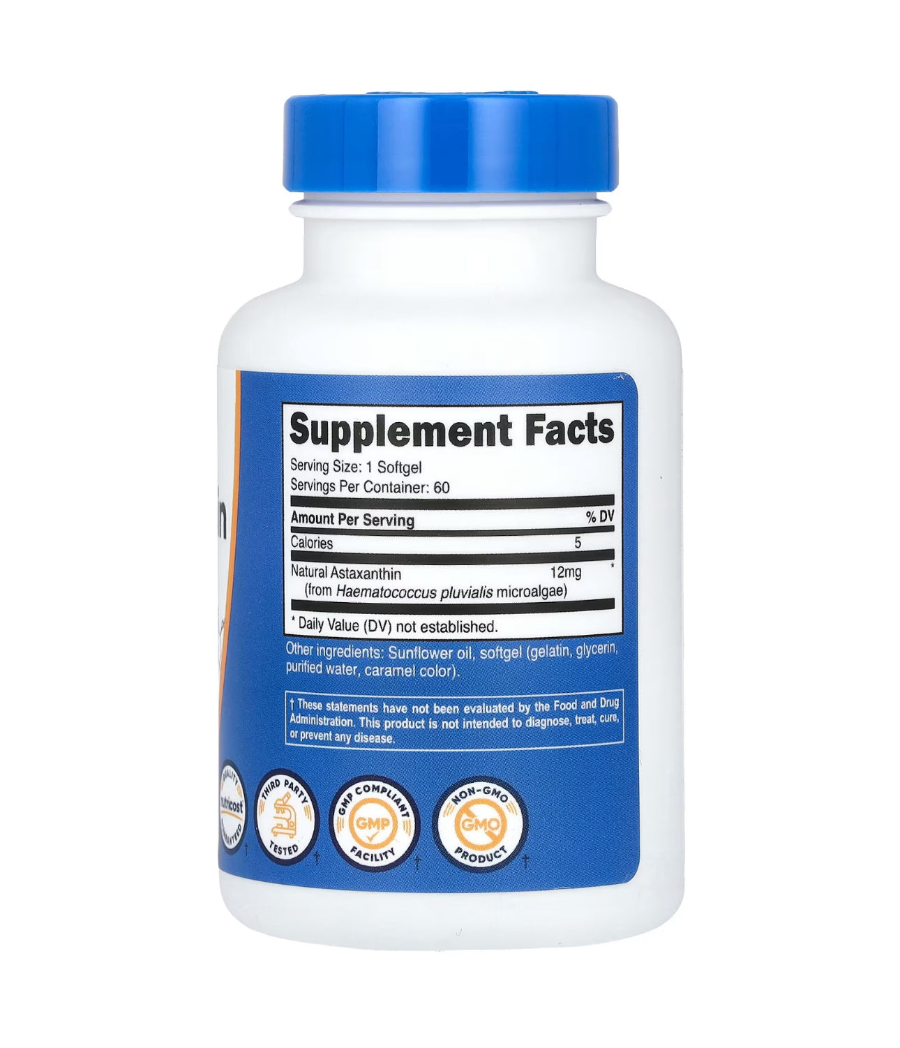Nutricost Astaxanthin 12 mg | Supports Overall Eye Health and Promotes a Healthy Nervous System | Supports Skin Elasticity & Hydration for Healthy Aging | 60 Softgels; Exp 03/2028