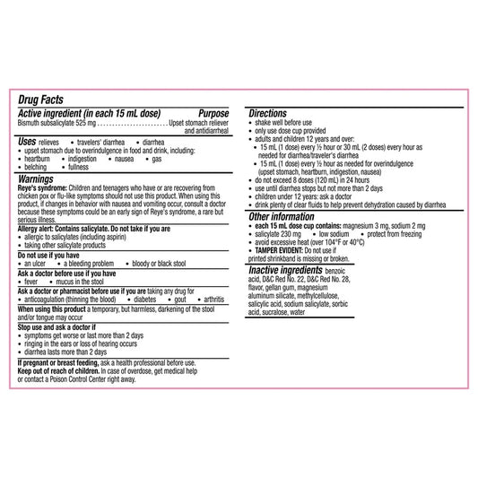 Pepto Bismol Ultra Bismuth Subsalicylate Upset Stomach Reliever/Anti-Diarrheal Liquid | Coats Stomach & Provides Fast Relief from Nausea, Heartburn, Indigestion, Upset Stomach & Diarrhea | Original Flavor ~12oz/354ml; Exp 01/2028