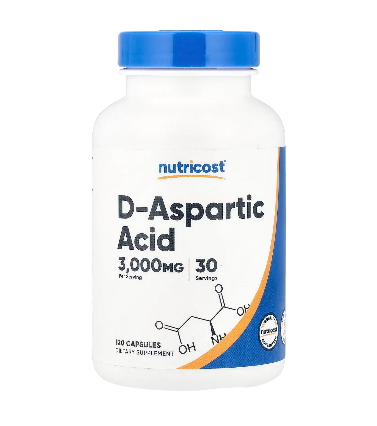 Nutricost D-Aspartic Acid 3000mg | 750mg per Capsule | Testosterone Booster for Men | Muscle Builder for Men | 120 Capsules; Exp 08/2027