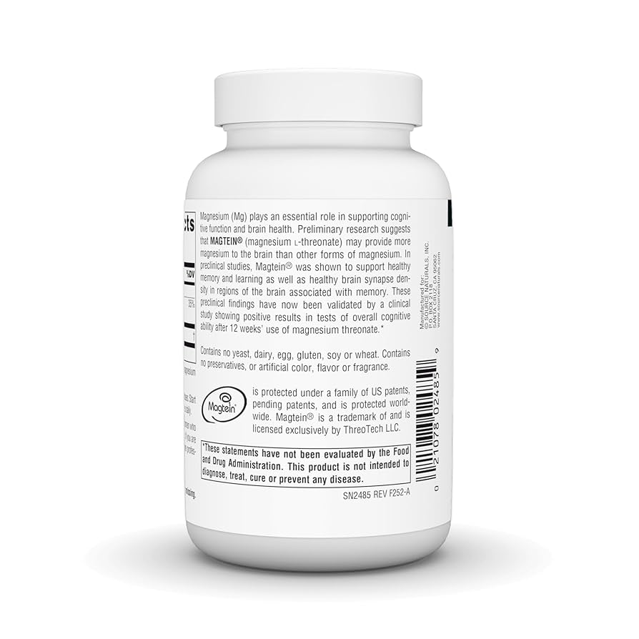 Source Naturals Magtein Magnesium L-Threonate 667mg | Supports Focus, Focus, Mood, Healthy Memory, Cognitive Function - 90 Capsules; Exp