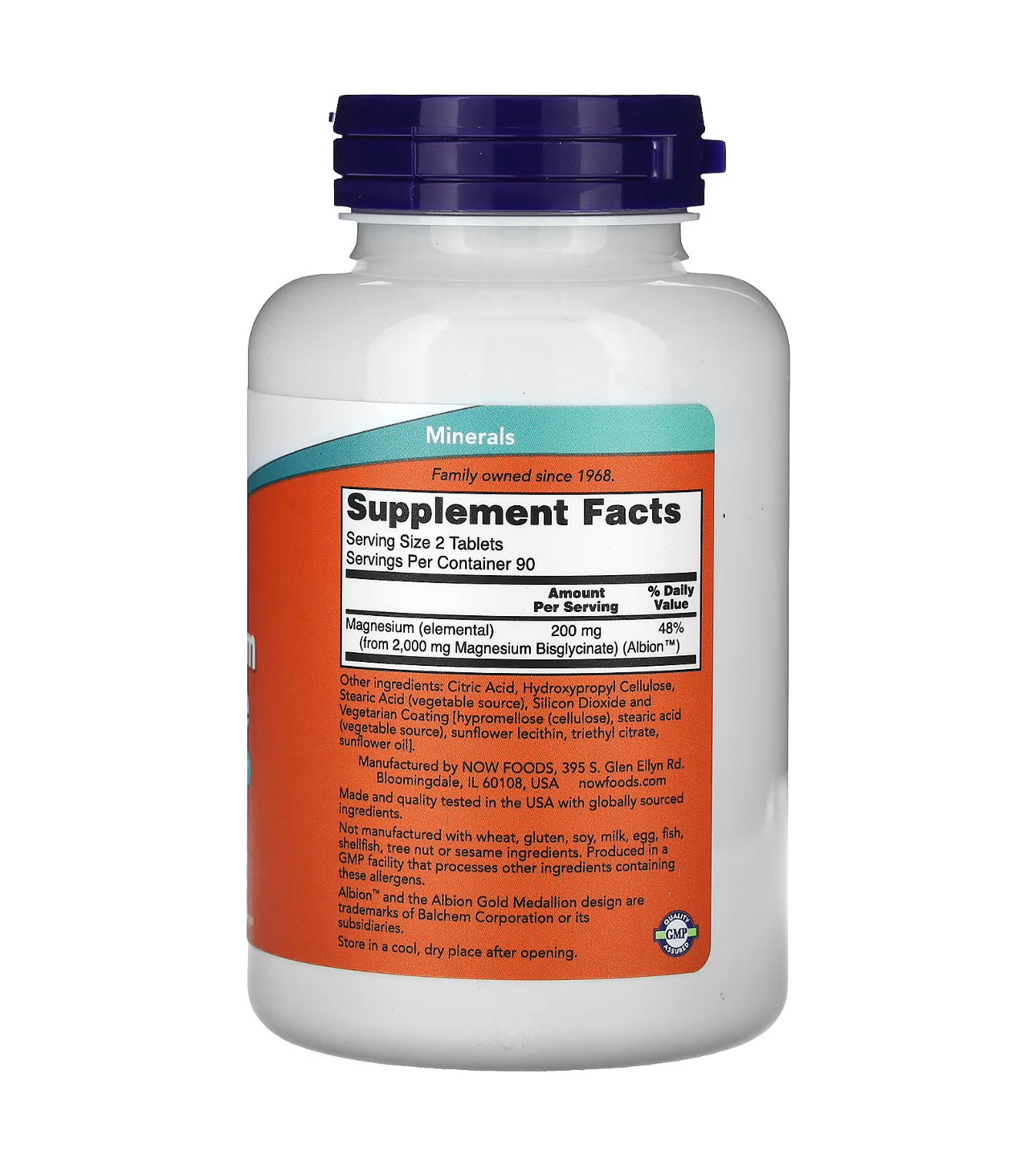 Now Magnesium Glycinate | 2000mg Albion Magnesium Bisglycinate per Serving | Supports Healthy Muscle, Nerve & Heart Functions | Highly Absorbable Form | 90 Servings | 180 Tablets; Exp 12/2028