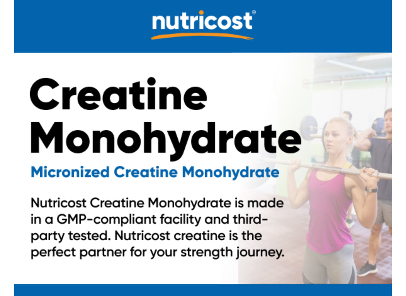 Nutricost Creatine Monohydrate 3000mg | 45 Servings, 750mg Per Capsule | 180 Capsules; Exp 09/2027