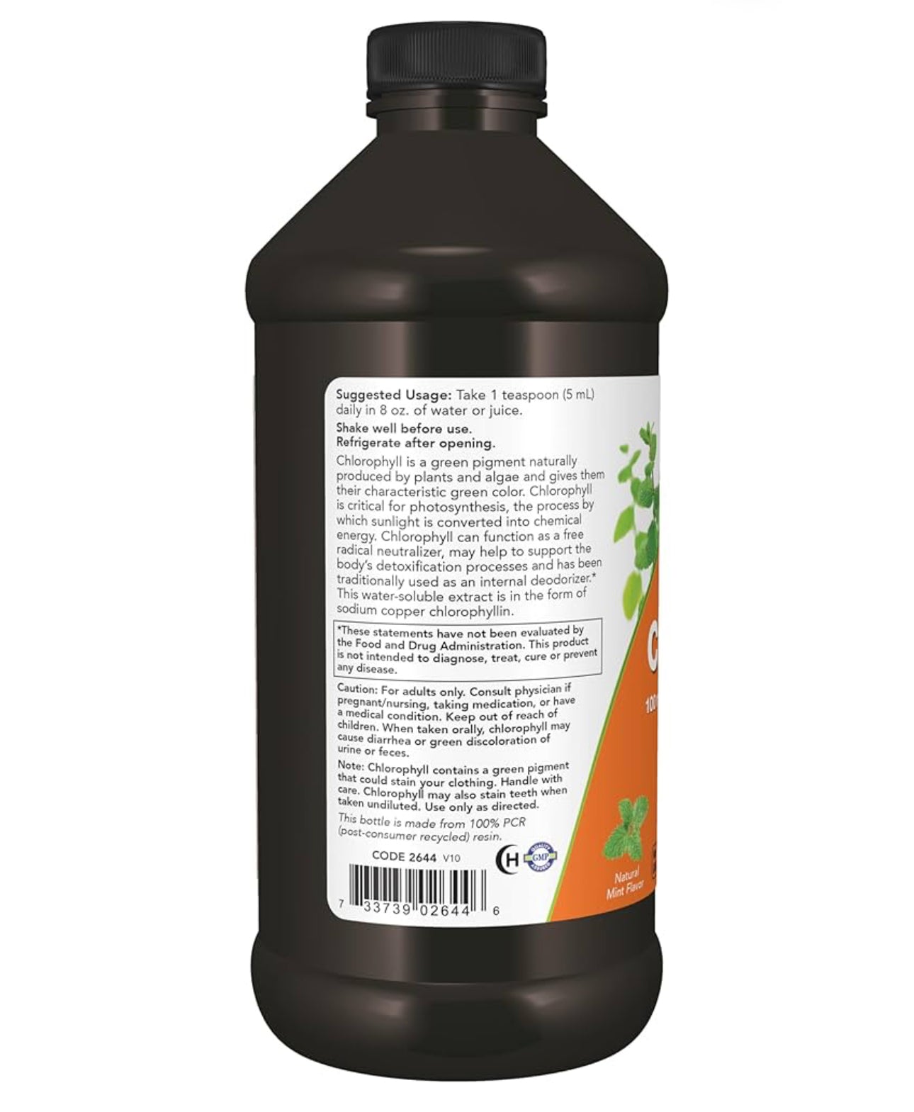 NOW Liquid Chlorophyll | 95 Servings | Super Concentrated, Internal Deodorizer | Boosts Energy | Mint Flavor~16oz/473ml; Exp 05/2029 ❌ 𝐍𝐨 𝐂𝐨𝐯𝐞𝐫 (See last picture)