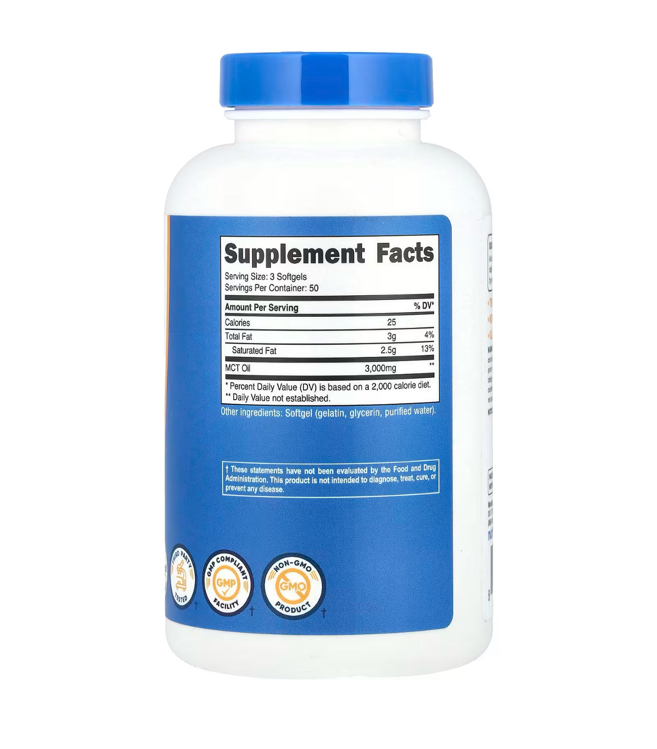Nutricost MCT Oil 3000mg (Medium Chain Triglycerides) | 1000mg per Softgel | Fat Burning | Weight Loss | Keto Friendly | 50 Servings | 150 Softgels; Exp 12/2027