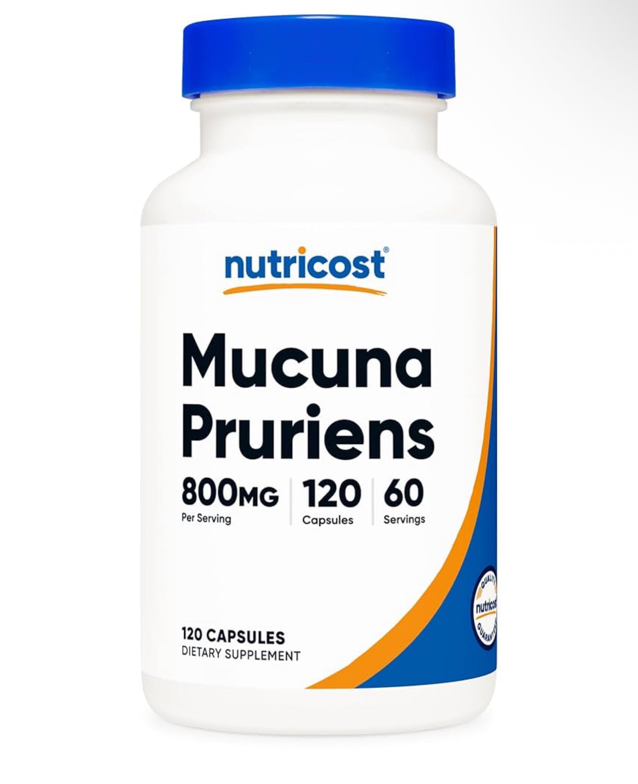 Nutricost Mucuna Pruriens 400mg | 800mg Per Serving | from Mucuna Pruriens Seed, 40% L-Dopa for Mood & Performance | Supports Normal Brain Function & A Positive Balance Mood | Improves Sex Drive | 120 Capsules; Exp 07/2026