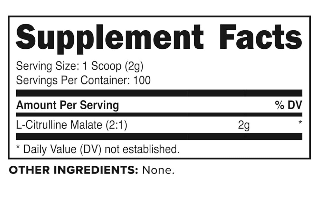 PrimaForce Pure L-Citrulline Malate 2g Powder | 100 Servings | Supports Protein Metabolism | Healthy Immune System Function | 7.1oz (200g); Exp 10/2028