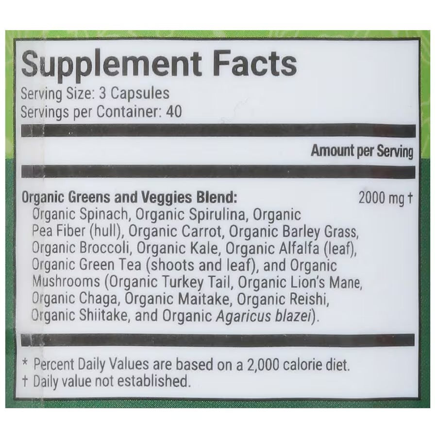 Terra Kai Organics JUCE Super Veggies 90 Capsules; Exp 09/2025