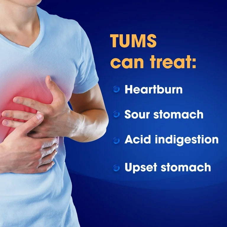 Tums Smoothies Extra Strength Heartburn Relief Antacid Tablets, Fruit, 60 Chewable Tablets; 01/2027