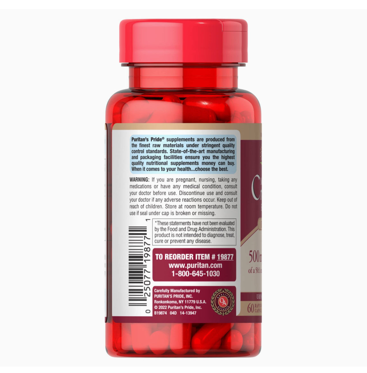 Puritan’s Pride One A Day Cranberry | Promotes Urinary Tract Health in Men & Women | Helps Maintain Bladder Health | 60 Capsules; Exp 12/2028