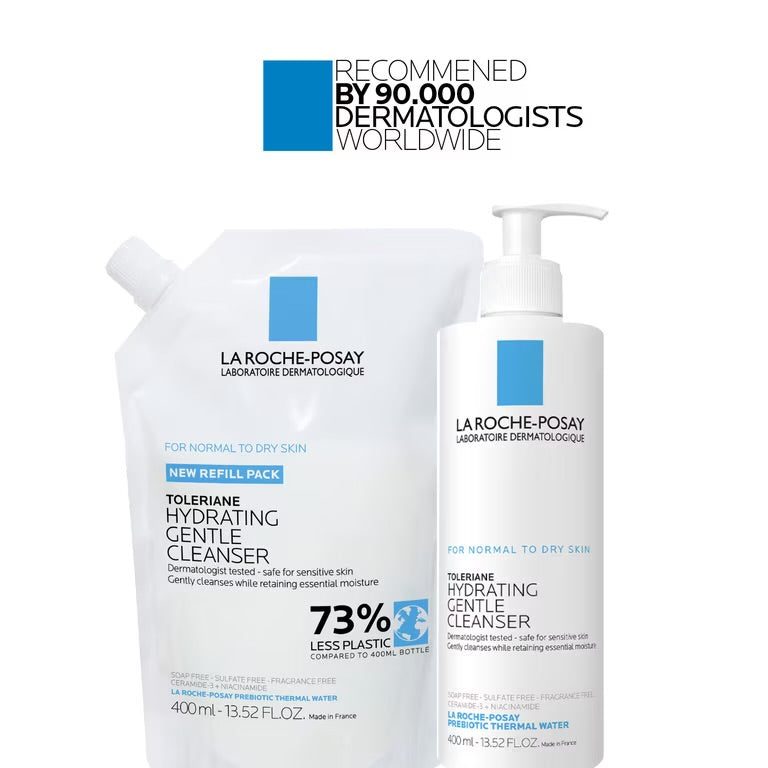 La Roche-Posay Toleriane Hydrating Gentle Facial Cleanser; 13.52fl.oz/400ml Refill Pack; Exp 01/2029