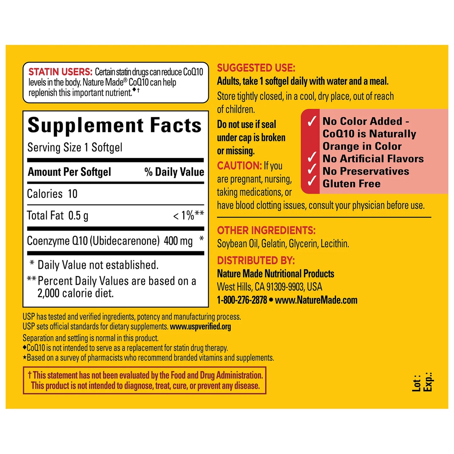 Nature Made CoQ10 Extra Strength 400mg | 90 Day Supply | Supports Heart Health & Energy Metabolism | Provides Antioxidant Support & Protects Cells from Oxidative Stress | 90 Softgels; Exp 11/2027