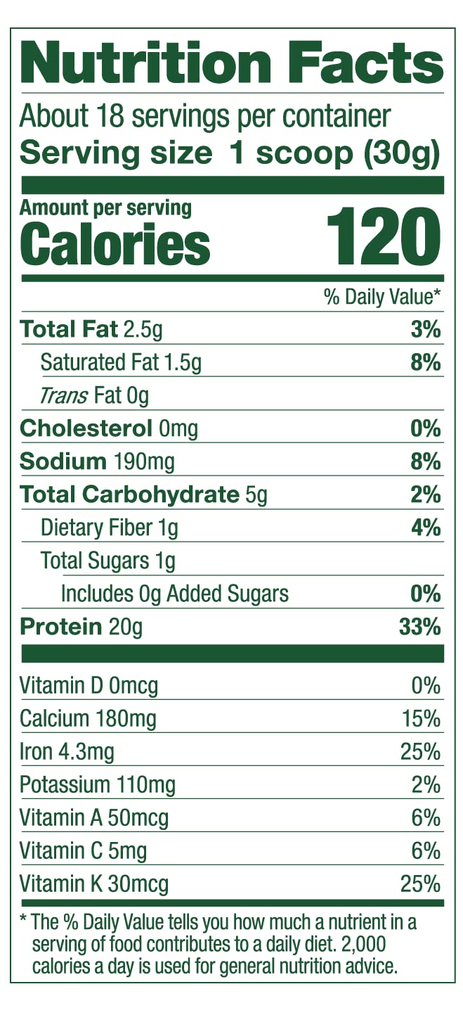 Vega Protein and Greens Protein Powder | 20g Plant Based Protein Plus Veggies | Vegan | Pea Protein for Women and Men | 18 Servings | VANILLA 1.2lbs/526g; Exp Aug/2025