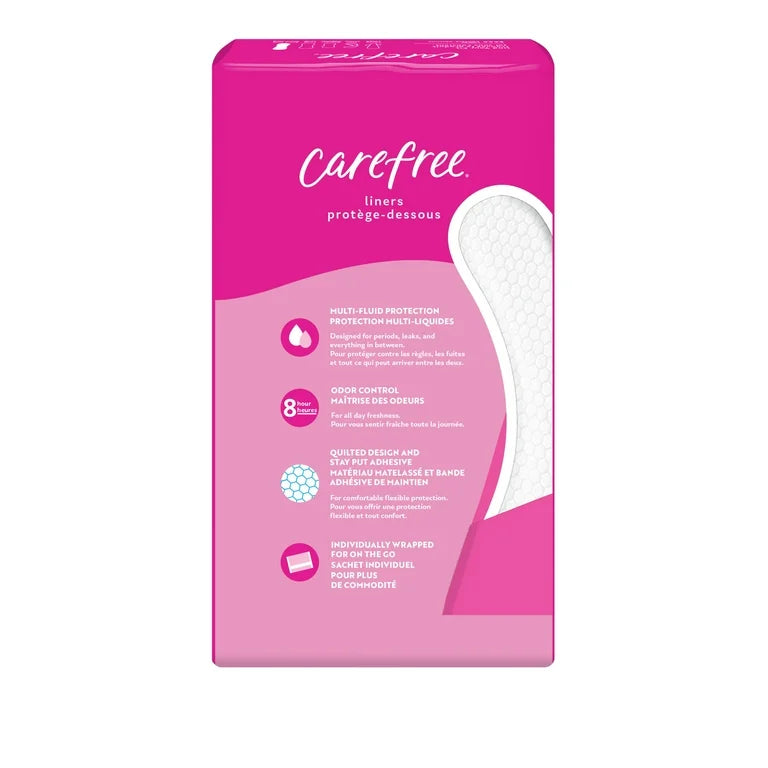 Carefree Acti-Fresh Body Shape Pantiliners | Extra Long | Multi-fluid Protection | Unscented ~ 93 liners