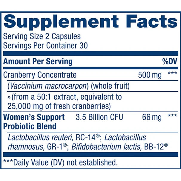 RenewLife Ultimate Flora Vaginal & Urinary Complete | 30 Day Supply | Plus Probiotic and Cranberry | 60 Delayed Release Capsules; Exp 05/2025