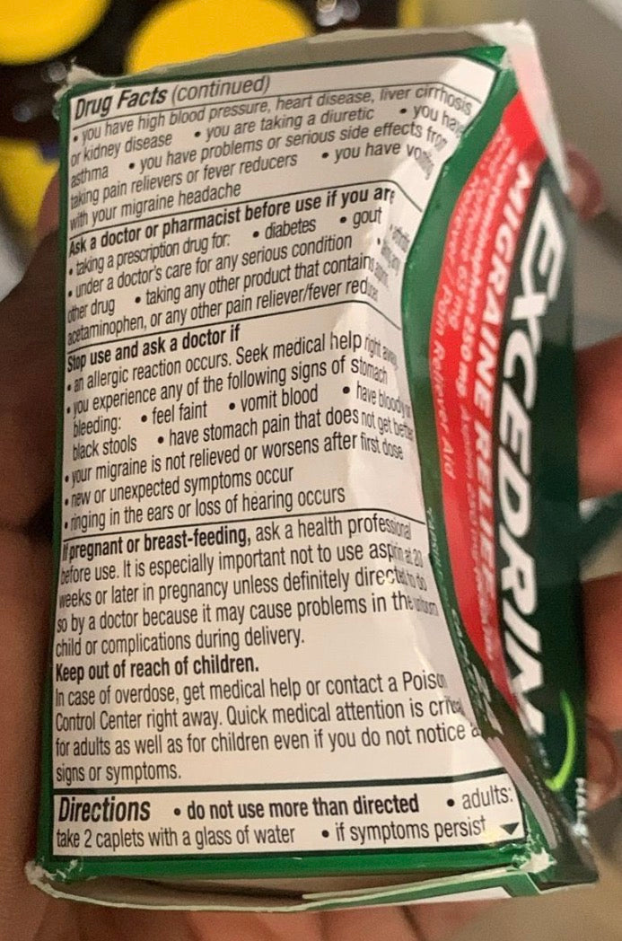 Excedrin Migraine Caplets for Migraine Headache Relief - 24 Caplets; Exp 09/2028 ❗️Rough Pack 👉🏽Check last picture