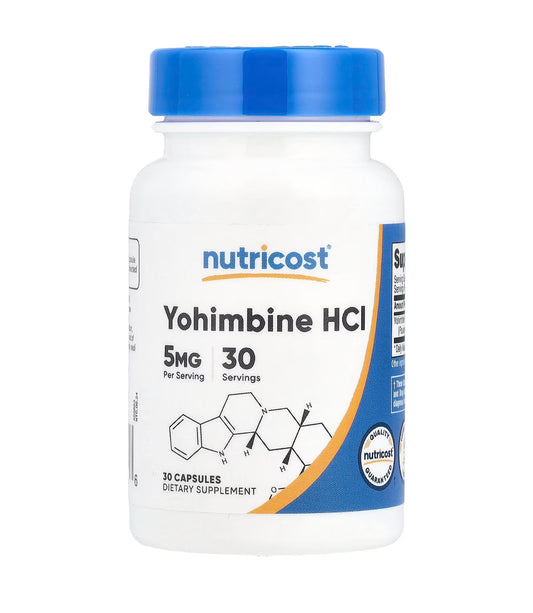 Nutricost Yohimbine HCL 5mg | Boosts Libido & Sexual Performance in Men | 30 Capsules; Exp 07/2027