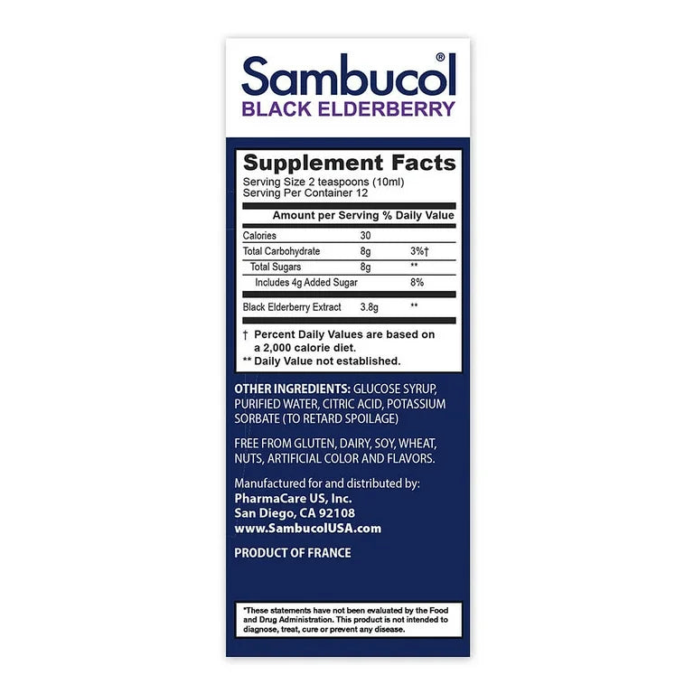 Sambucol Black Elderberry Original Immune Support Syrup - 4oz/120ml Exp 8/2025