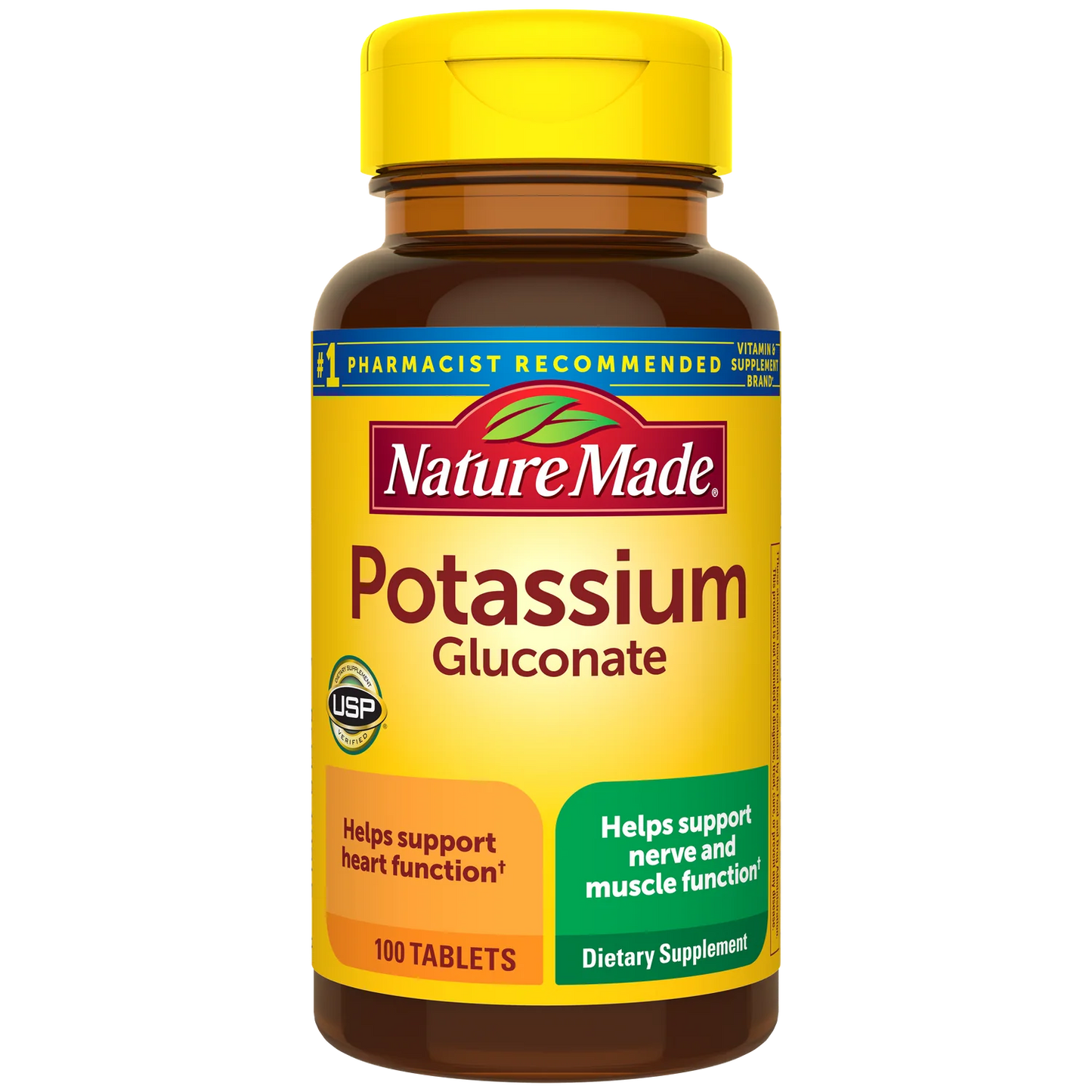 Nature Made Potassium Gluconate 550mg | Helps Support Heart Function | 100 Tablets; Exp 01/2028