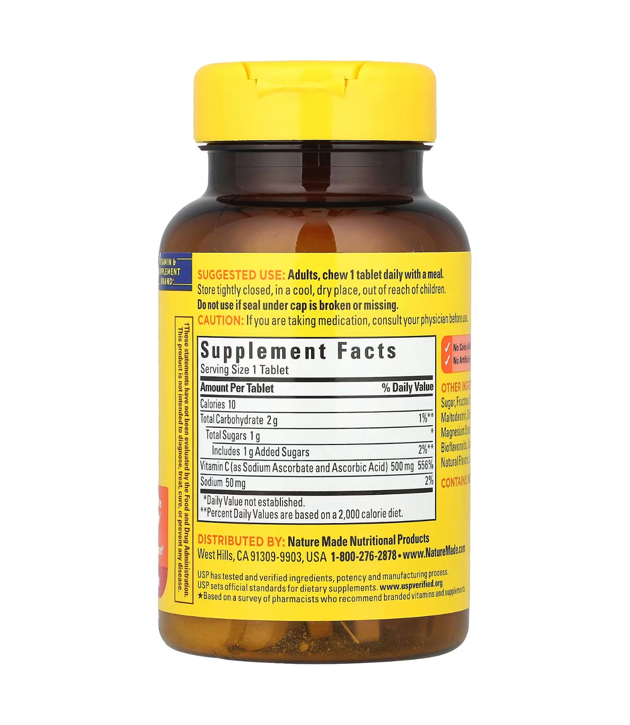 Nature Made Chewable Vitamin C 500mg | Immune Support | 60 Chewable Tablets; Exp Jan/2026