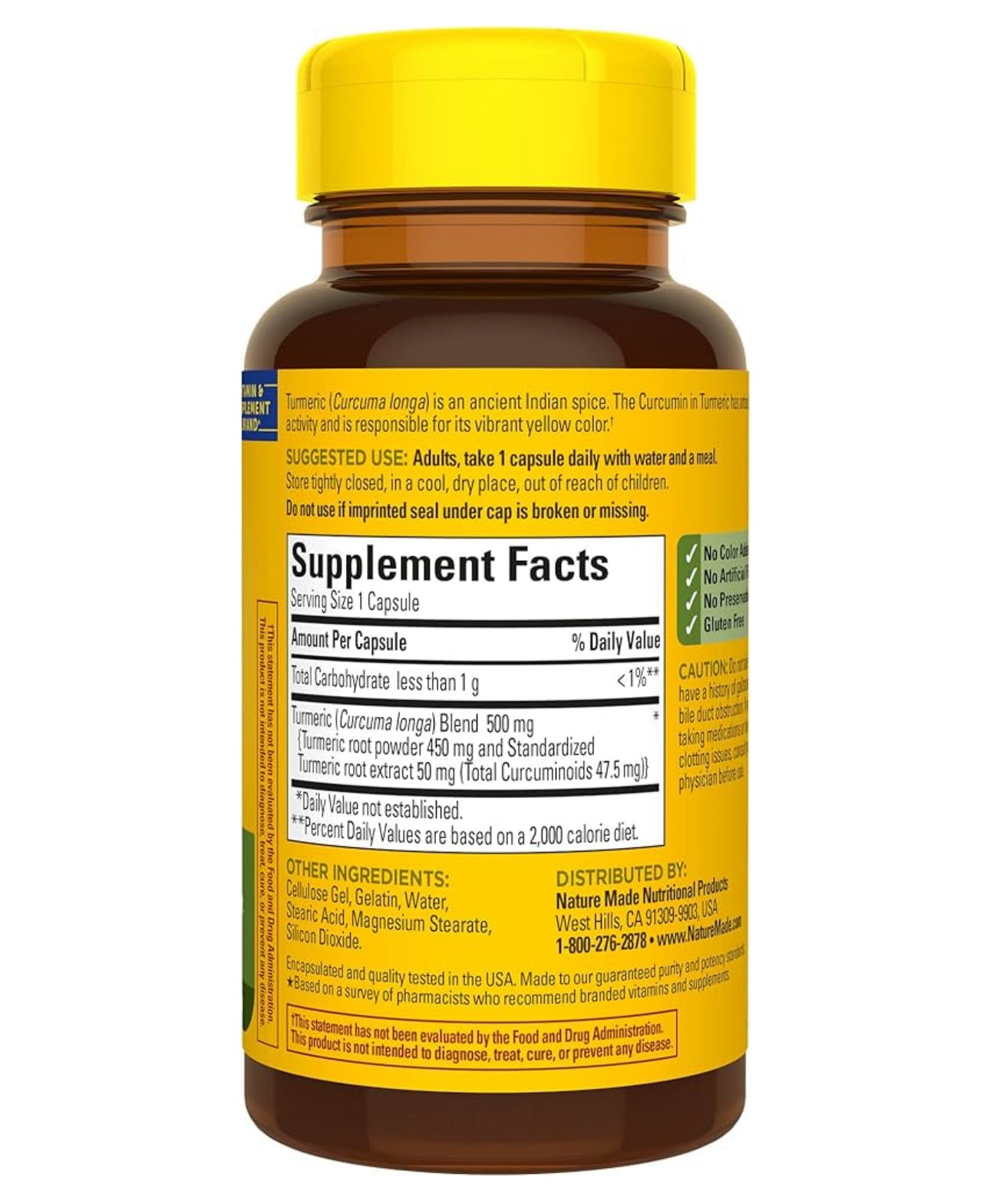 Nature Made Turmeric Curcumin 500mg | 60 Day Supply | Anti-Inflammatory & Antioxidant Support | 60 Capsules; Exp 05/2027