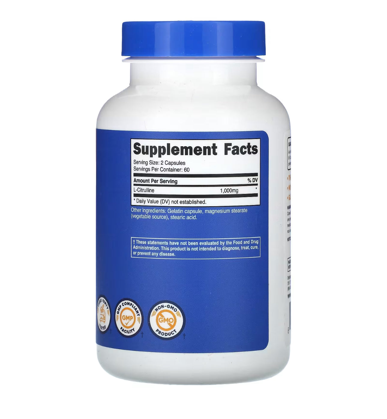 Nutricost L-Citrulline 1000 mg | 500 mg per Capsule | Supports Protein Metabolism & Healthy Immune System Function | 120 Capsules; Exp 05/2028