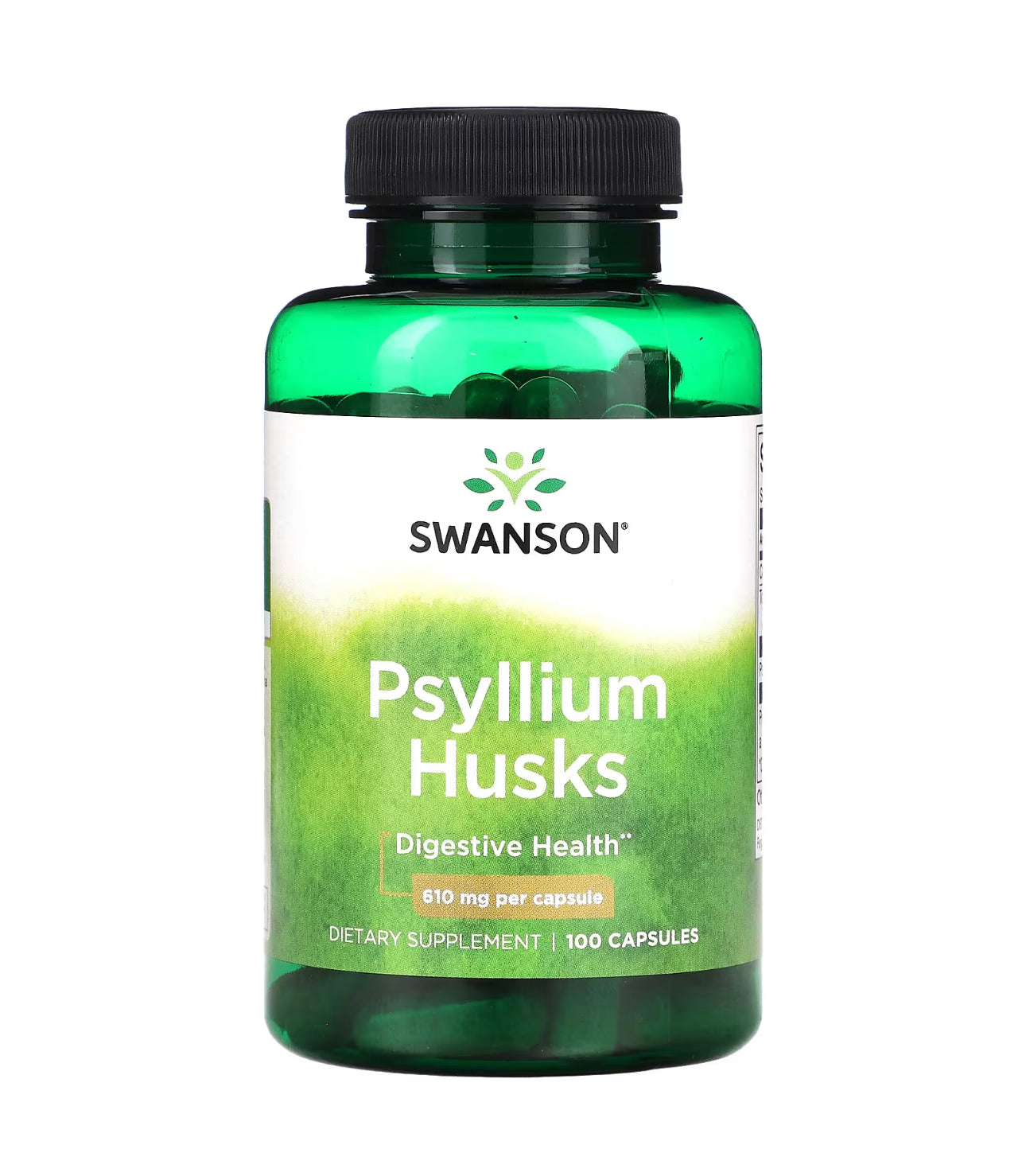 Swanson Psyllium Husks 610mg |Promotes Bowel Regularity for Gastrointestinal Health | 100 Capsules; Exp 03/2026