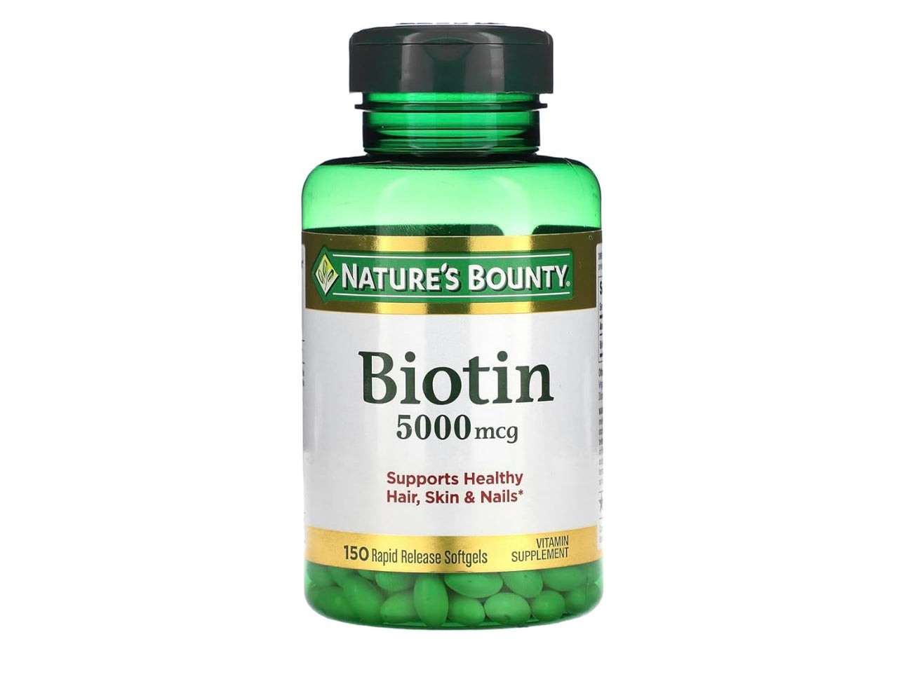 Nature's Bounty Biotin 5000 mcg | Supports Healthy Hair, Skin & Nails | 150 Quick Dissolve Tablets; Exp 07/2027