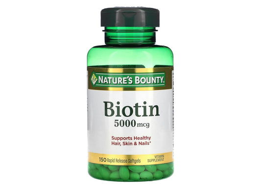 Nature's Bounty Biotin 5000 mcg | Supports Healthy Hair, Skin & Nails | 150 Quick Dissolve Tablets; Exp 07/2027