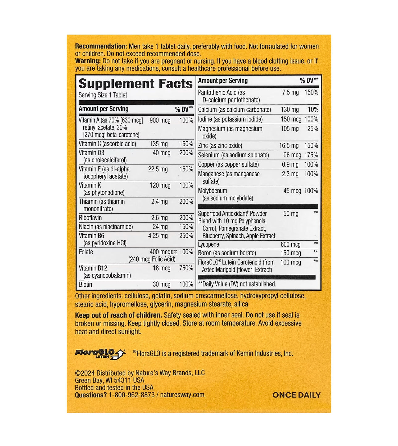 Nature's Way Alive! Men's Complete Multivitamin | 50 Tablet; Exp 11/2025