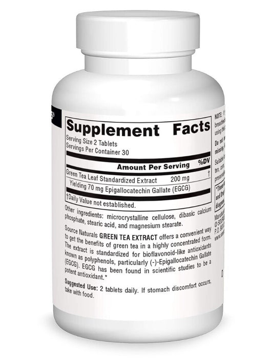 Source Naturals Green Tea Extract 100mg | 35mg EGCG | | Antioxidant Support | 60 Tablets; Exp 03/2029