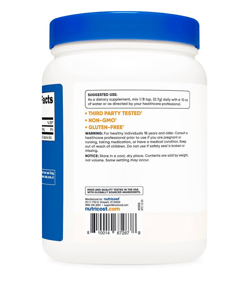 Nutricost Pure Potassium Chloride Powder | Low Sodium Salt Substitute | 365mg Of Potassium Per Serving (from Potassium chloride) | Unflavored~ 1 kg (2.2 lb); Exp 10/2027