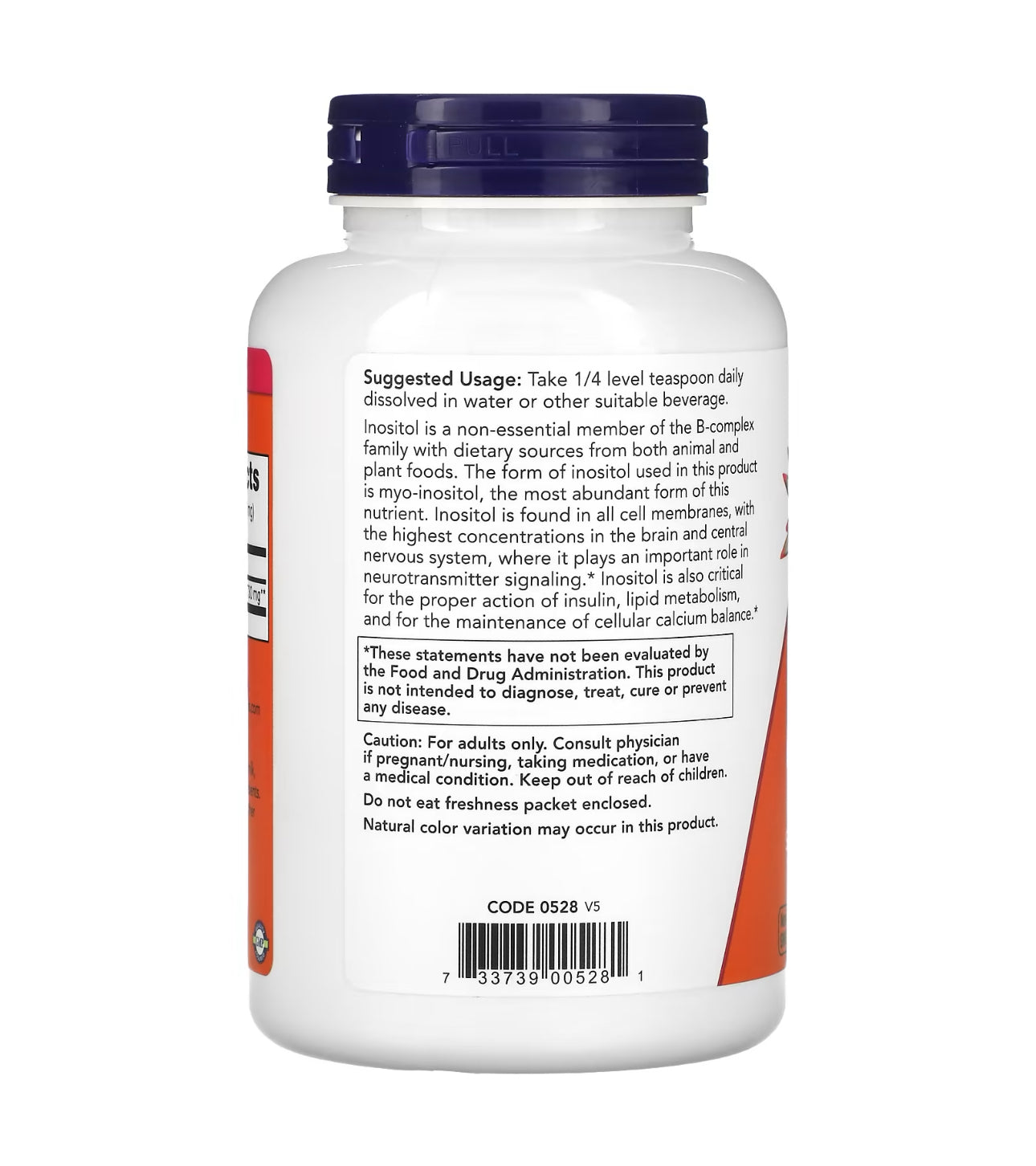 NOW Pure Inositol Powder | 730mg Myo-Inositol Per Serving | 311 Servings | Supports Healthy Membrane Function & Neurotransmitter Signaling | Cellular Health | 8oz/227g Exp 03/2028