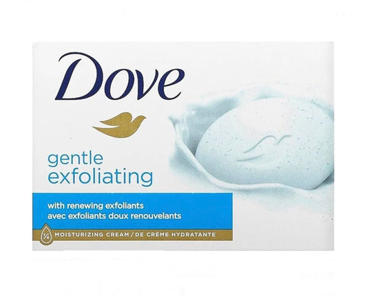 Dove Gentle Exfoliating Beauty Bar | Buffs Away Dead Skin & Boosts Moisture | Exfoliating & Moisturizing | 3.75oz/106g - 12 Bars of Soap