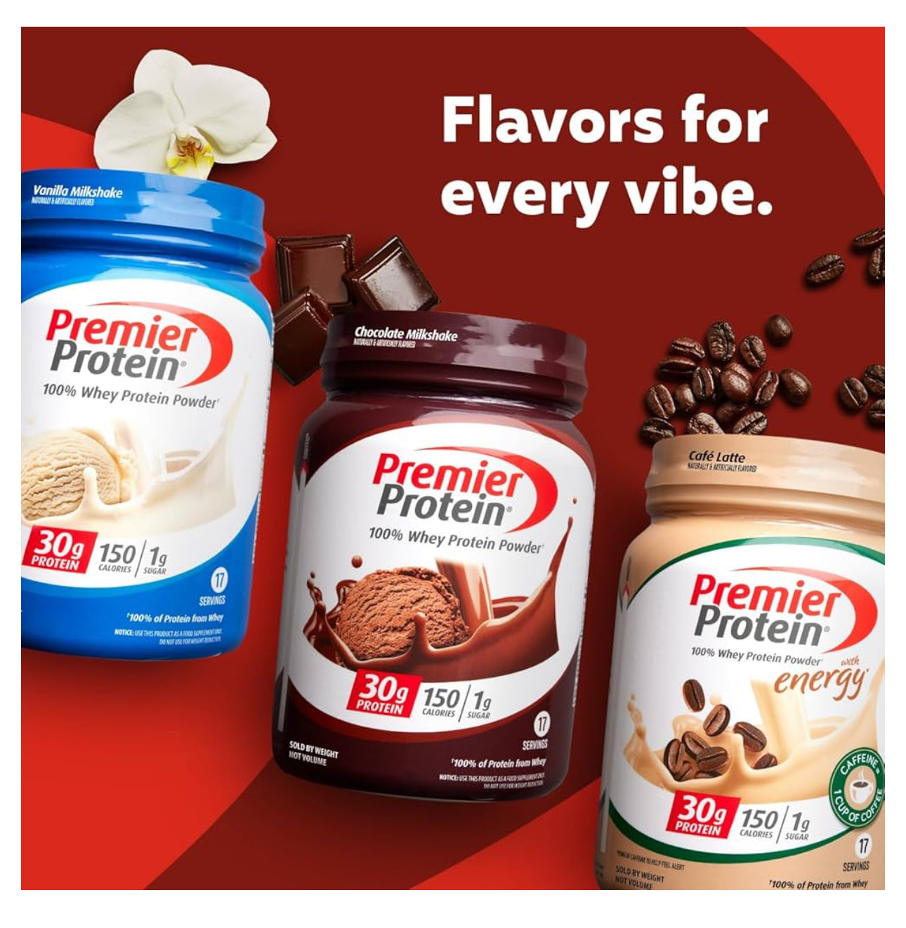 Premier Protein 100% Whey Protein Powder | 17 Day Supply | 30g Protein | Vanilla Milkshake ~ 23.3oz/663g; Exp 03/2027