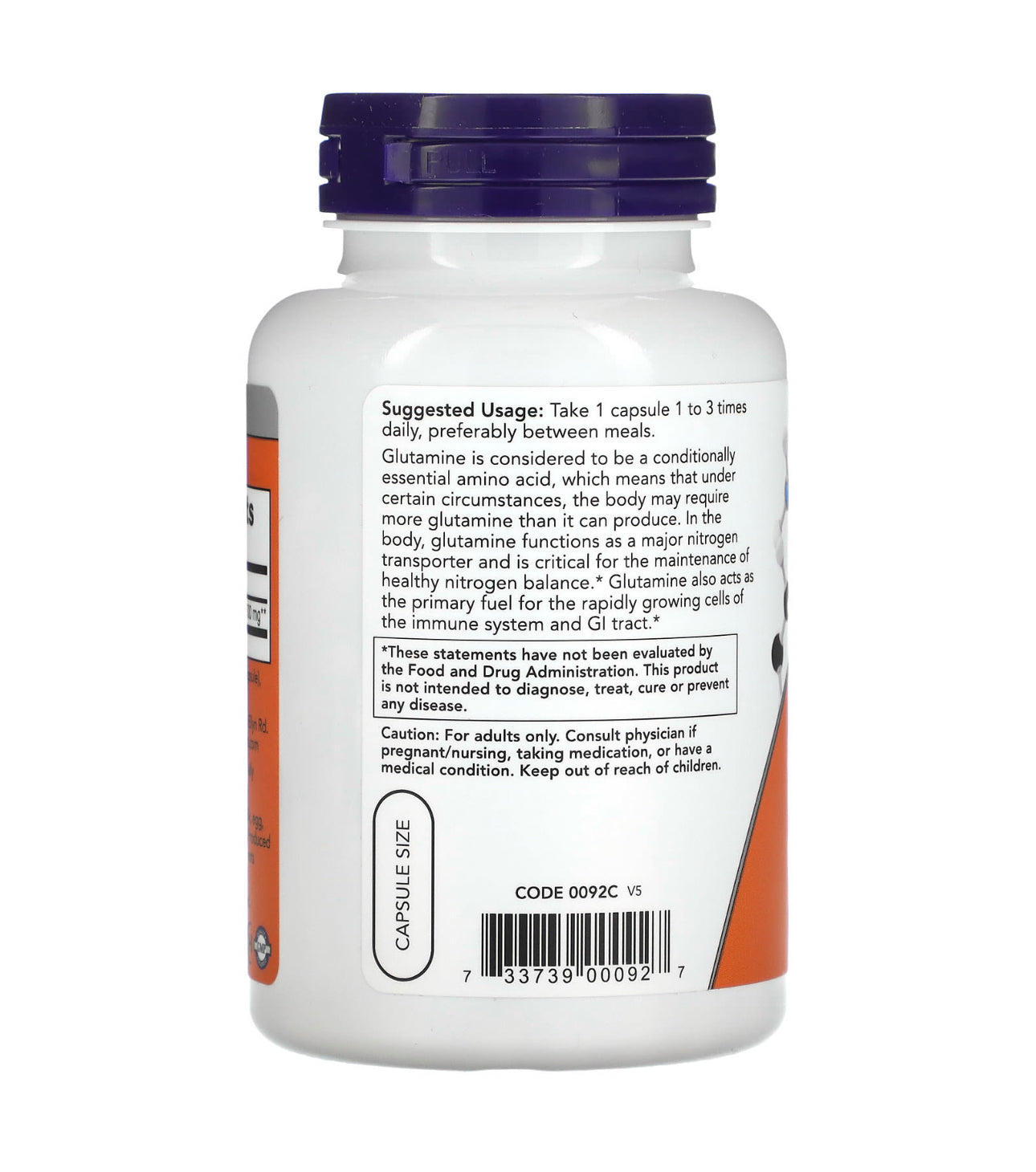 NOW L-Glutamine 500mg | 120 Day Supply | Supports Muscle Growth and Recovery, Digestive Health and Provides Fuel for Activity | 120 Capsules; Exp 10/2029