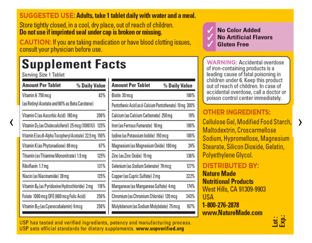 Nature Made Multivitamin For Her | 90 Day Supply | Womens Multivitamin for Daily Nutritional Support | 90 Tablets; 06/2026