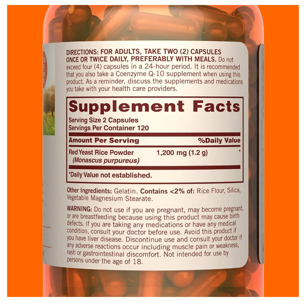 Sundown Red Yeast Rice 1200mg | 120 Day Supply | Naturally Derived | 240 Capsules; Exp 10/2026
