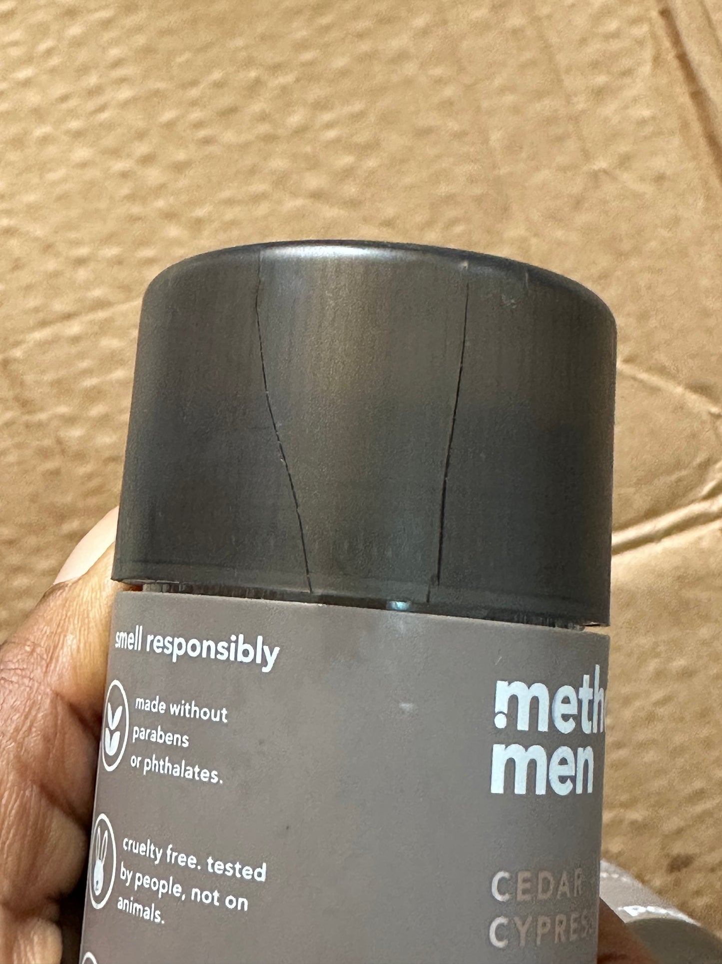 Method Men Aluminum Free Deodorant, Cedar + Cypress | 2.65oz/75g (❗️cracked outer cap, inner cap intact 👉🏽 See last picture)