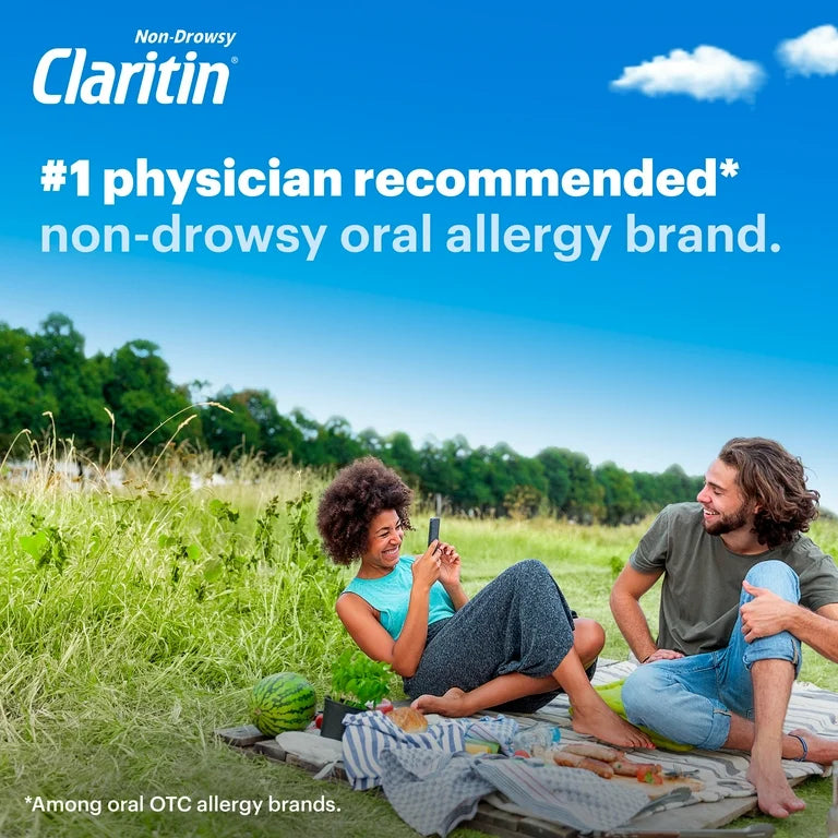 Claritin 24 Hour Non-Drowsy Allergy-Relief | Loratadine 10mg Antihistamine | For Adults and Children Ages 6+ | 5 Tablets Exp 12/2025