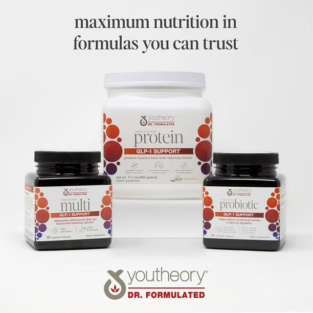 Youtheory 2x Action Probiotic | GLP-1 Support | Addresses Nutritional Gaps When on GLP-1 or When Reducing Calories | 75 Capsules; Exp 03/2027