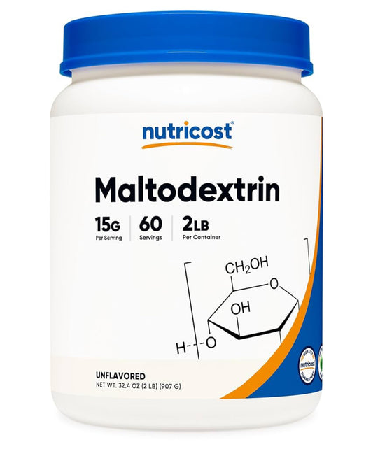 Nutricost Pure Maltodextrin Powder | 15g Per Serving | Provides Energy Boost for Workouts | Unflavored, 32oz(907g); Exp 09/2027