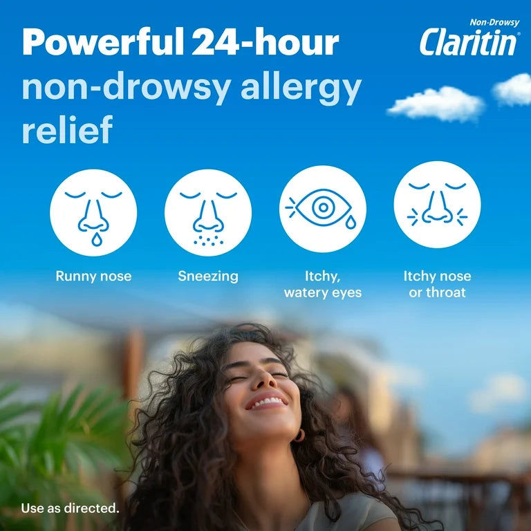 Claritin 24 Hour Non-Drowsy Allergy-Relief | Loratadine 10mg Antihistamine | For Adults and Children Ages 6+ | 5 Tablets Exp 12/2025