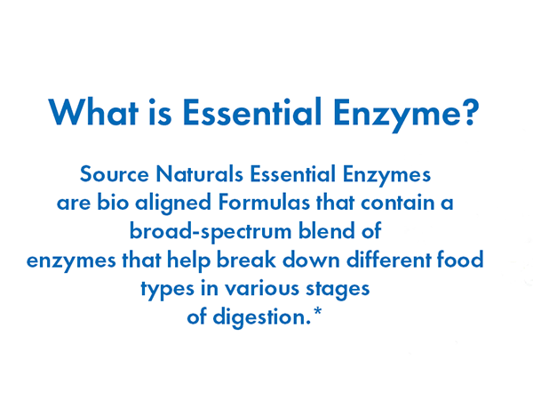Source Naturals Daily Essential Enzymes | Bio-Aligned Multiple Enzyme Supplement | Lipase, α-Amylase, Protease, Pancreatin, Amyloglucosidase, Lactase, Cellulase | Gas, Constipation & Bloating Relief | Digestive Aid | 60 Capsules; Exp 12/2028